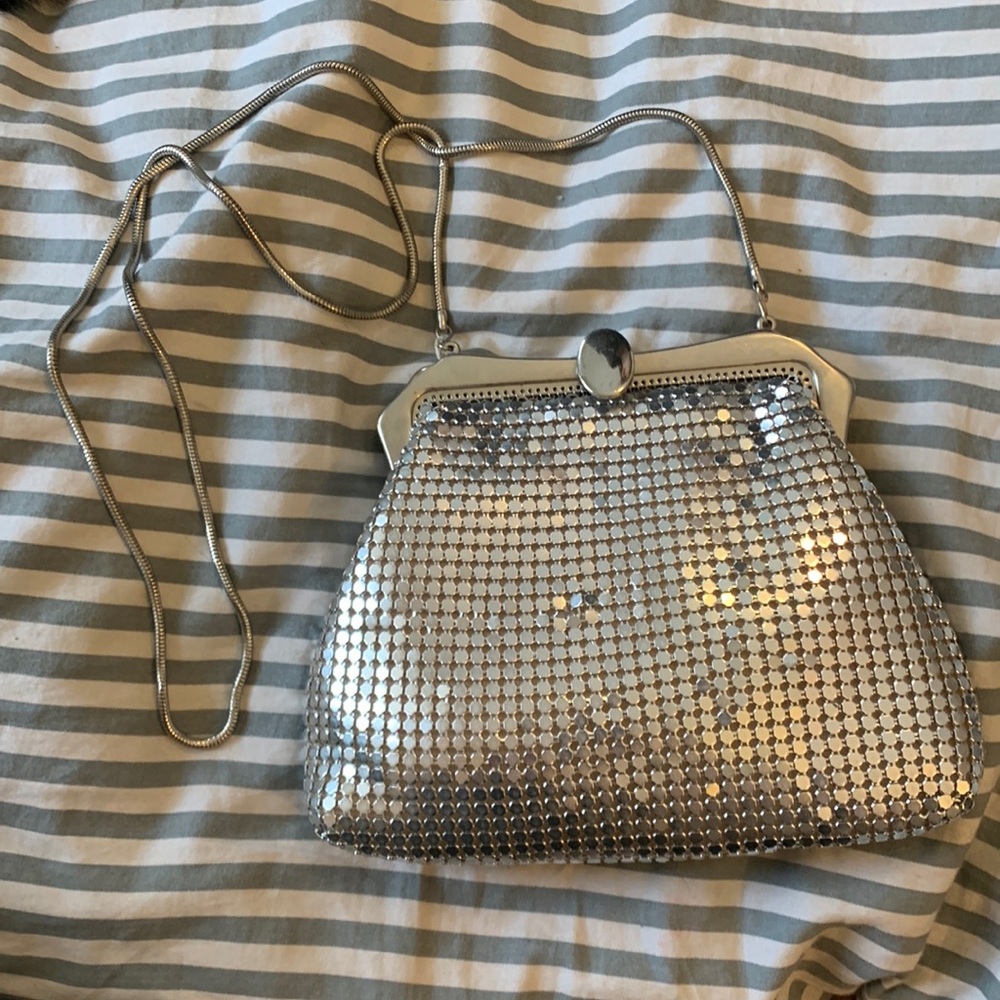 Vintage silver sequin evening bag